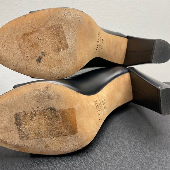 VINCE Black Boyard Two Tone Peep Toe Ankle Boots US 10 - Picture 9 of 10